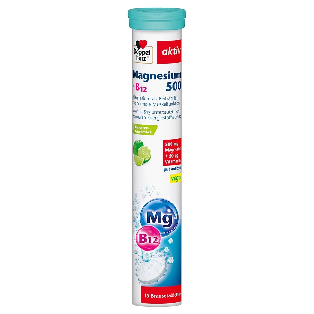 Doppelherz Magnesium 500 + B12 Brausetabletten