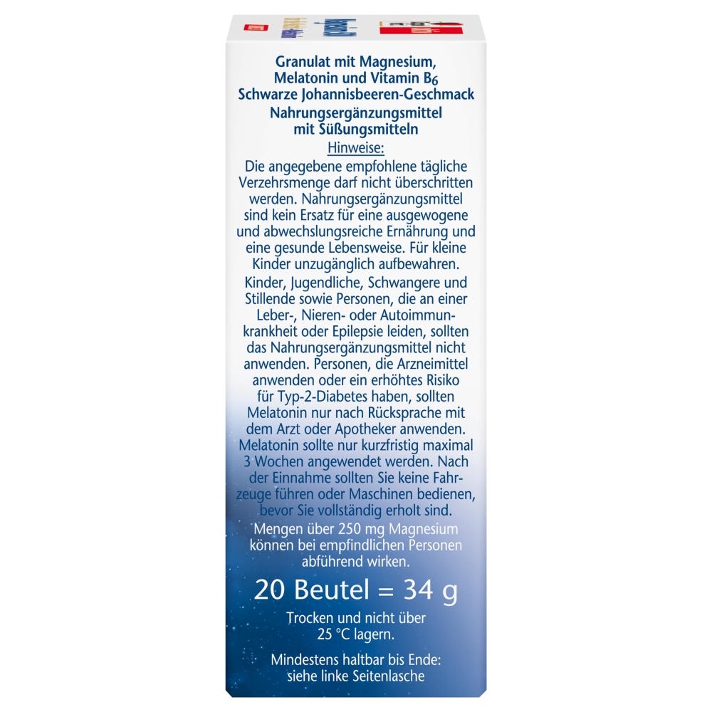 Doppelherz Magnesium 500 für die Nacht + Melatonin DIRECT 20 Stück