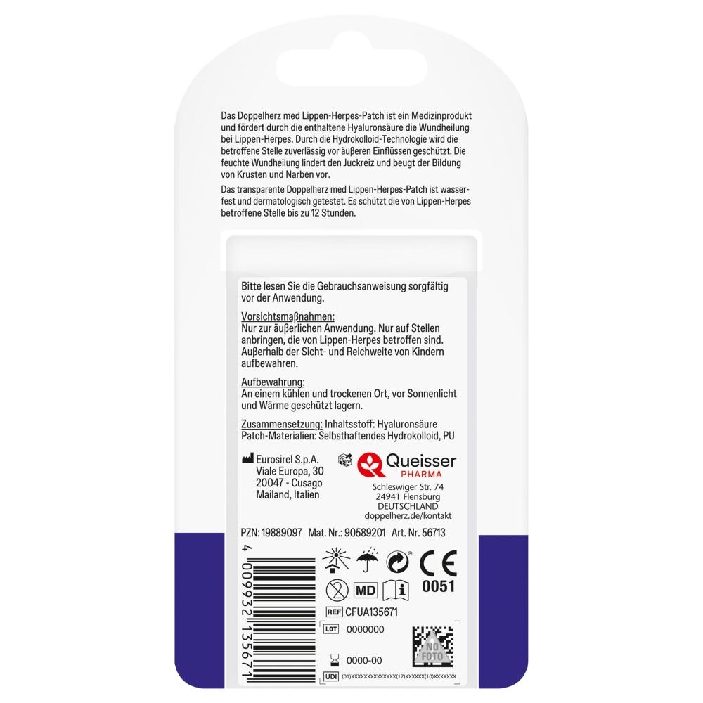 Doppelherzmed Lippen-Herpes-Patch 15 Stück