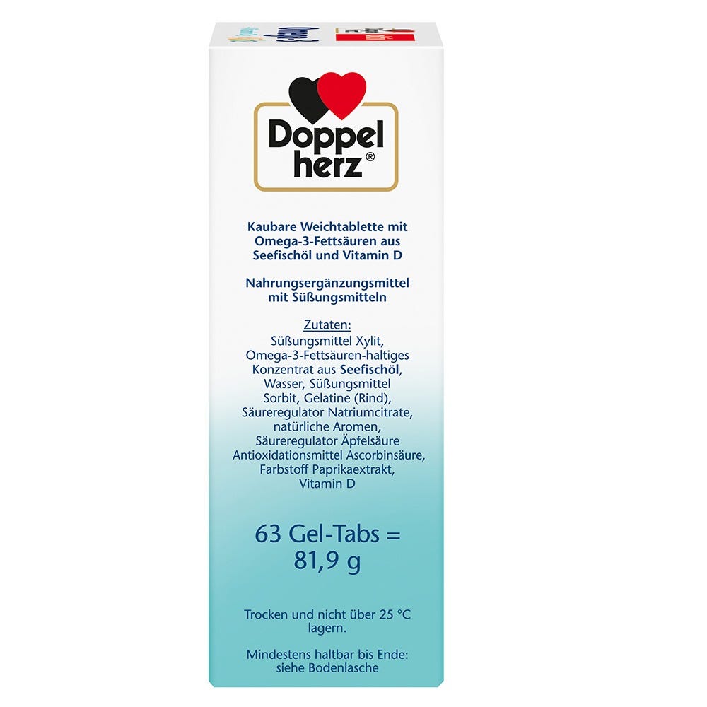 Doppelherz Omega-3 + D3 Kids Gel-Tabs 63 Stück