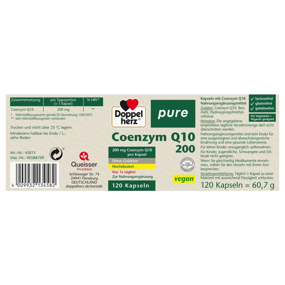 Doppelherz Pure Coenzym Q10 200 mg 120 Stück