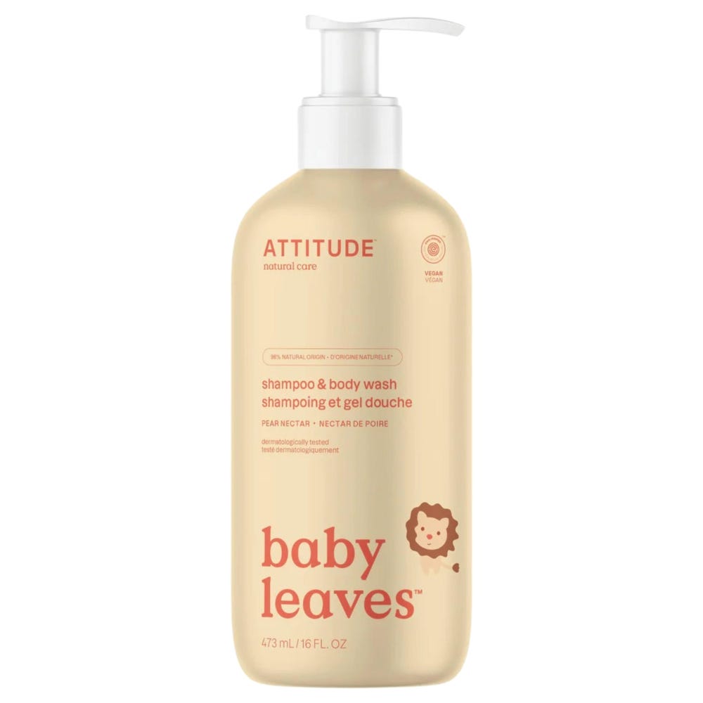 Attitude – Clean Beauty Baby Leaves 2in1 Shampoo & Body Wash Pear  473 ml