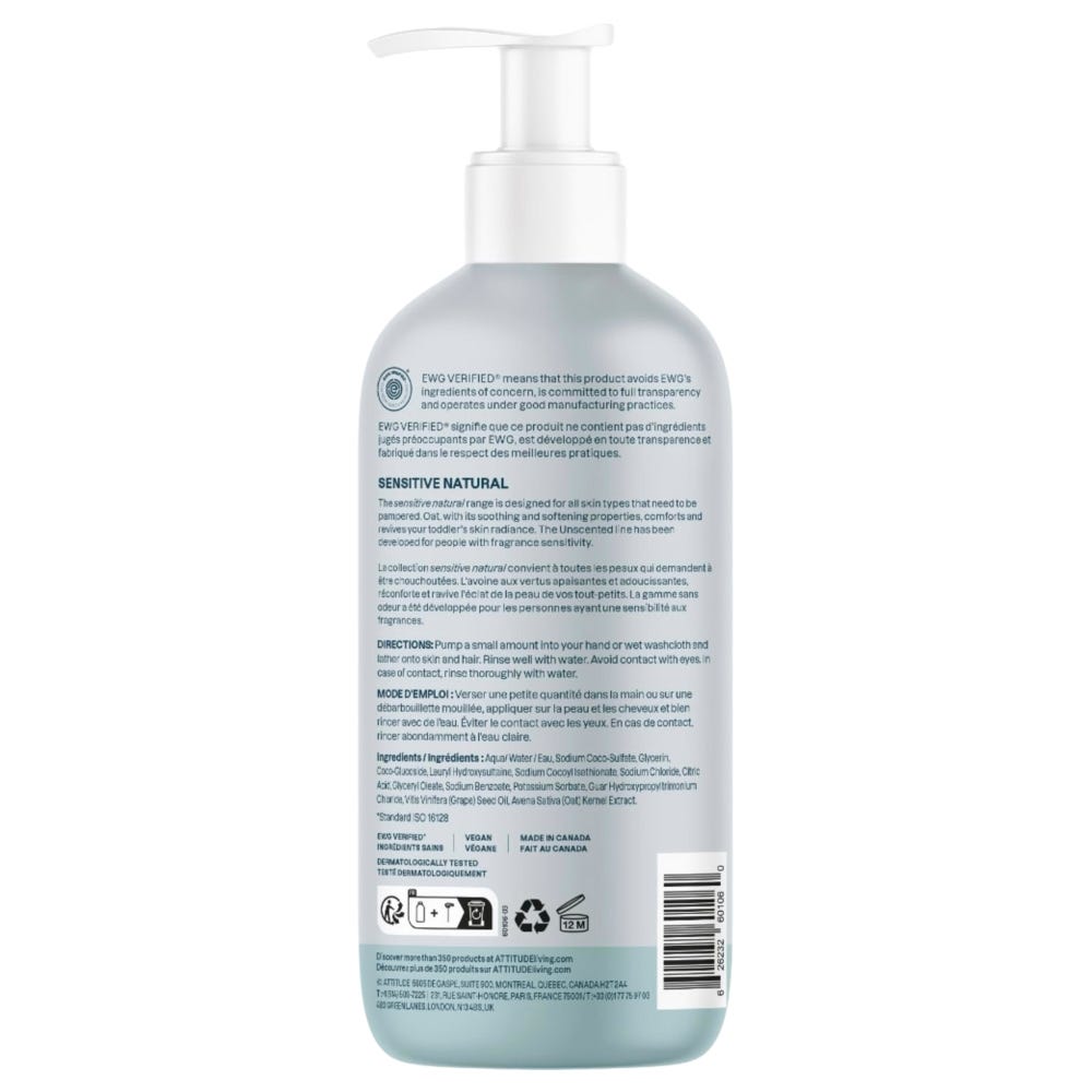 Attitude – Clean Beauty Sensitive Natural Baby Care 2in1 Wash 473 ml