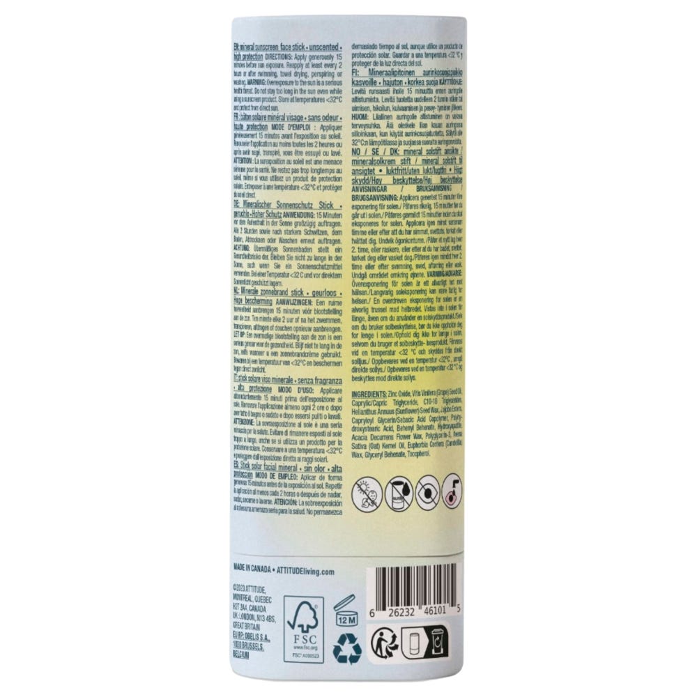 Attitude – Clean Beauty Sunly Sunscreen Face Stick SPF 30 Sensitiv 20 g