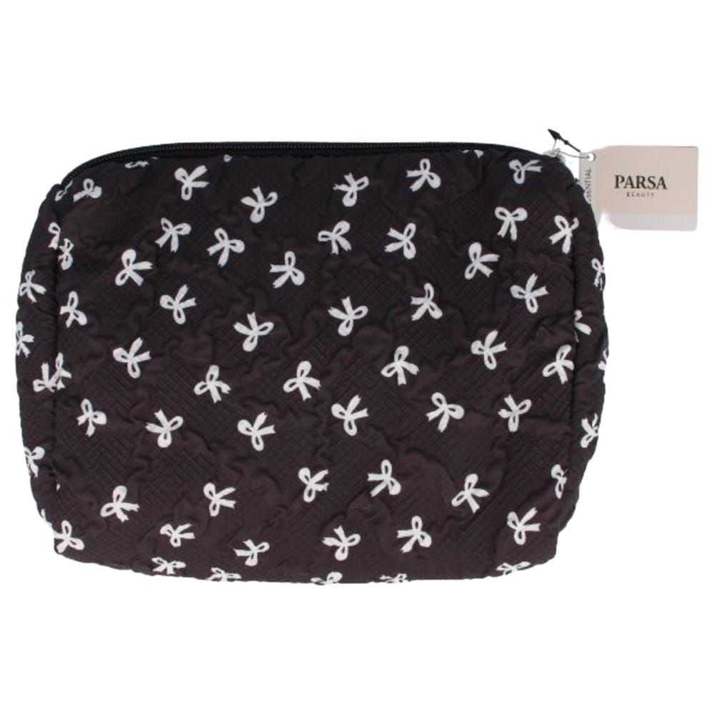 PARSA Beauty Kulturtasche schwarz mit Schleifen