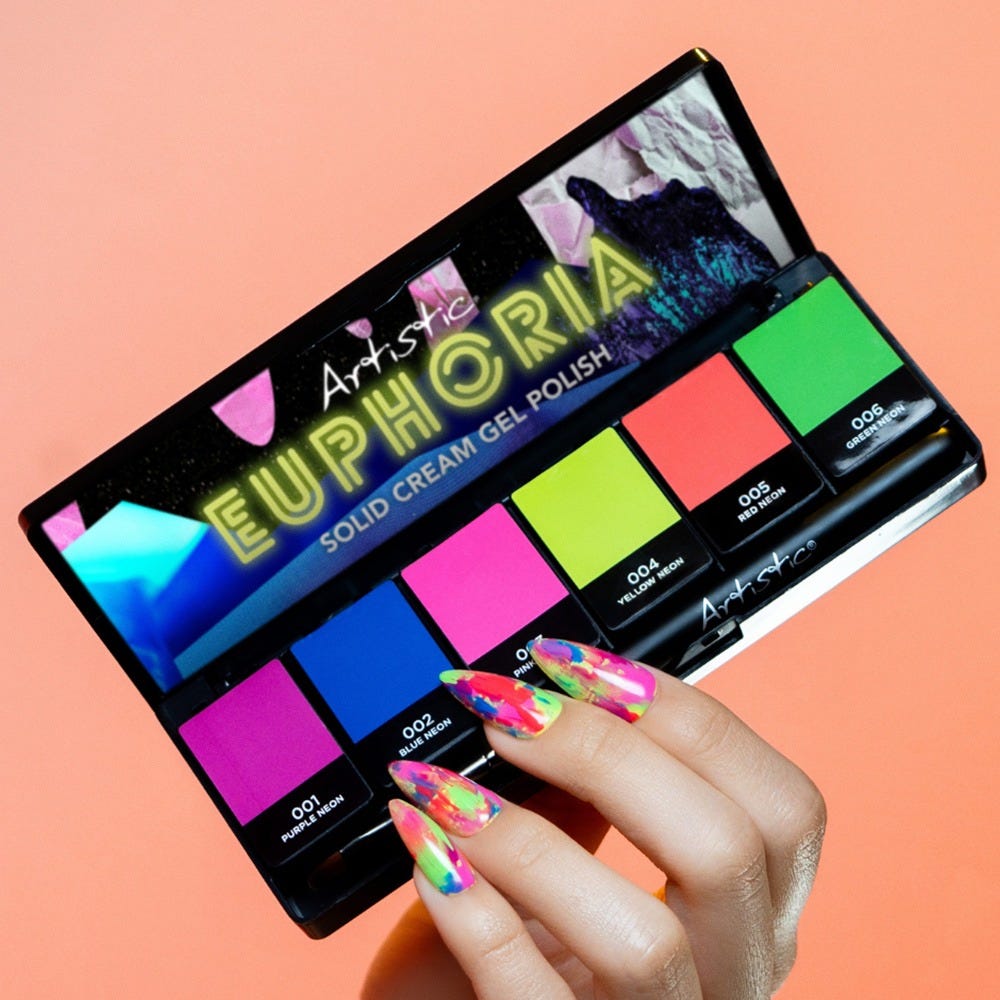 Artistic Nail Design Cream Gel Palette Euphoria Neons 