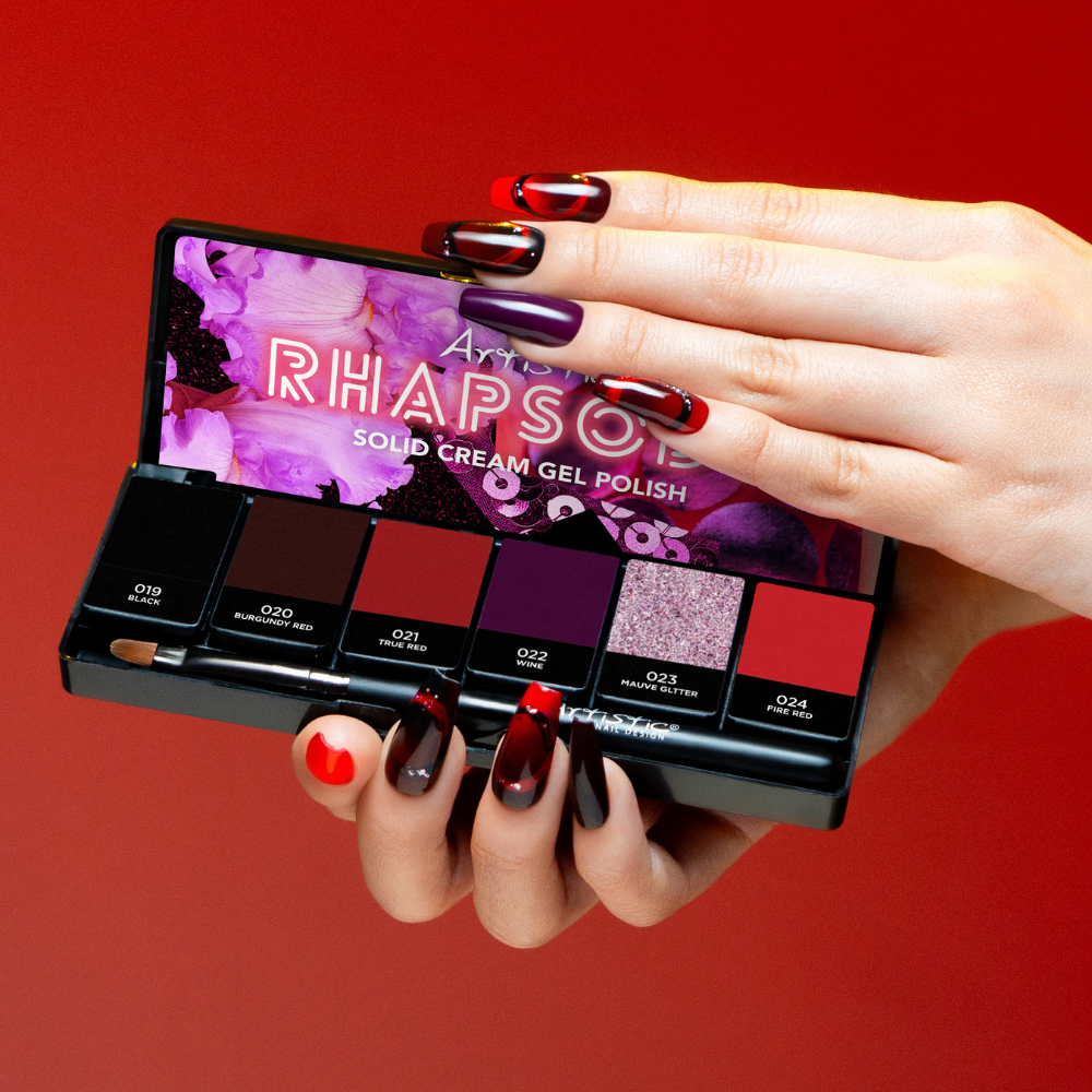 Artistic Nail Design Cream Gel Palette Rhapsody Reds 