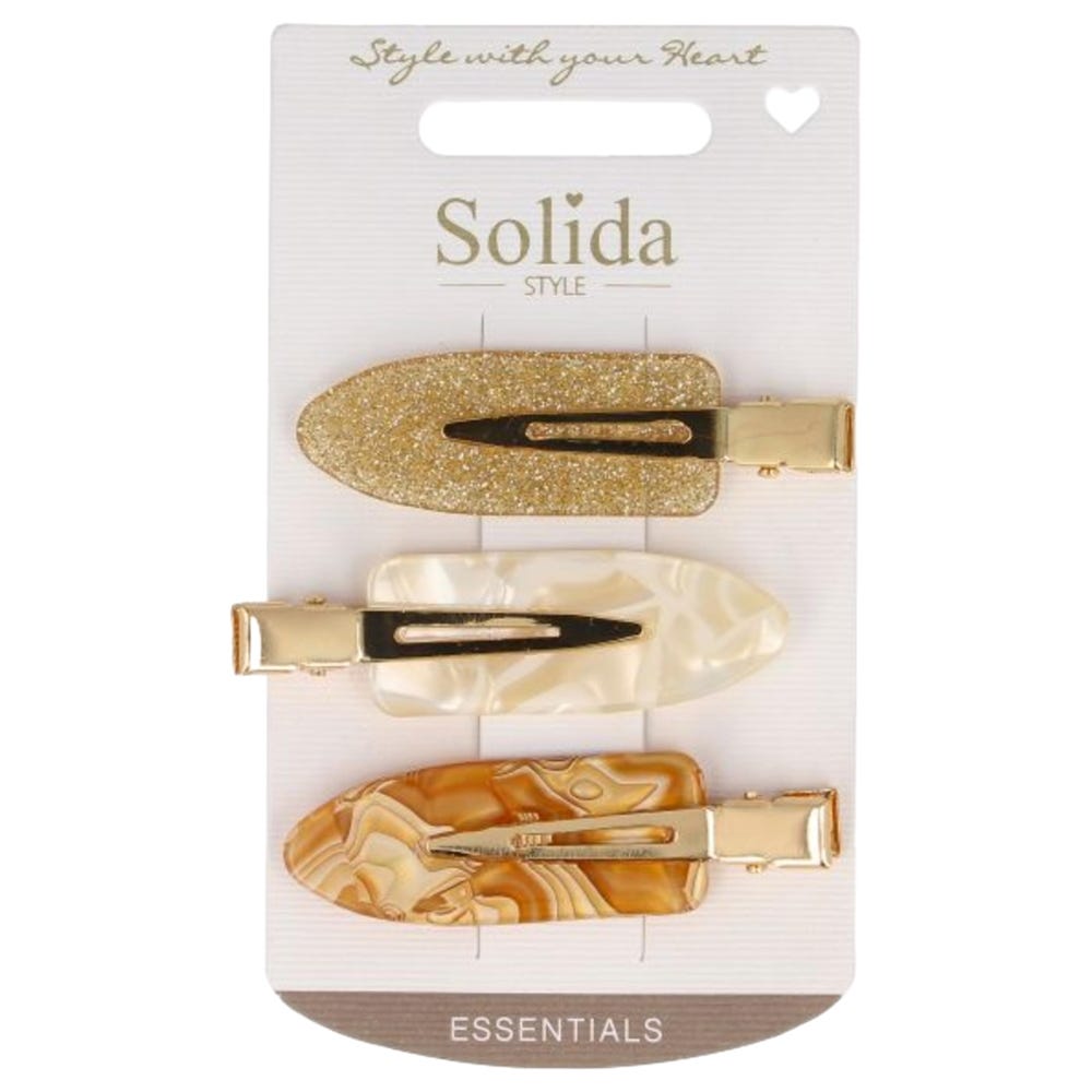 Solida Haarclips mehrfarbig 3 Stück