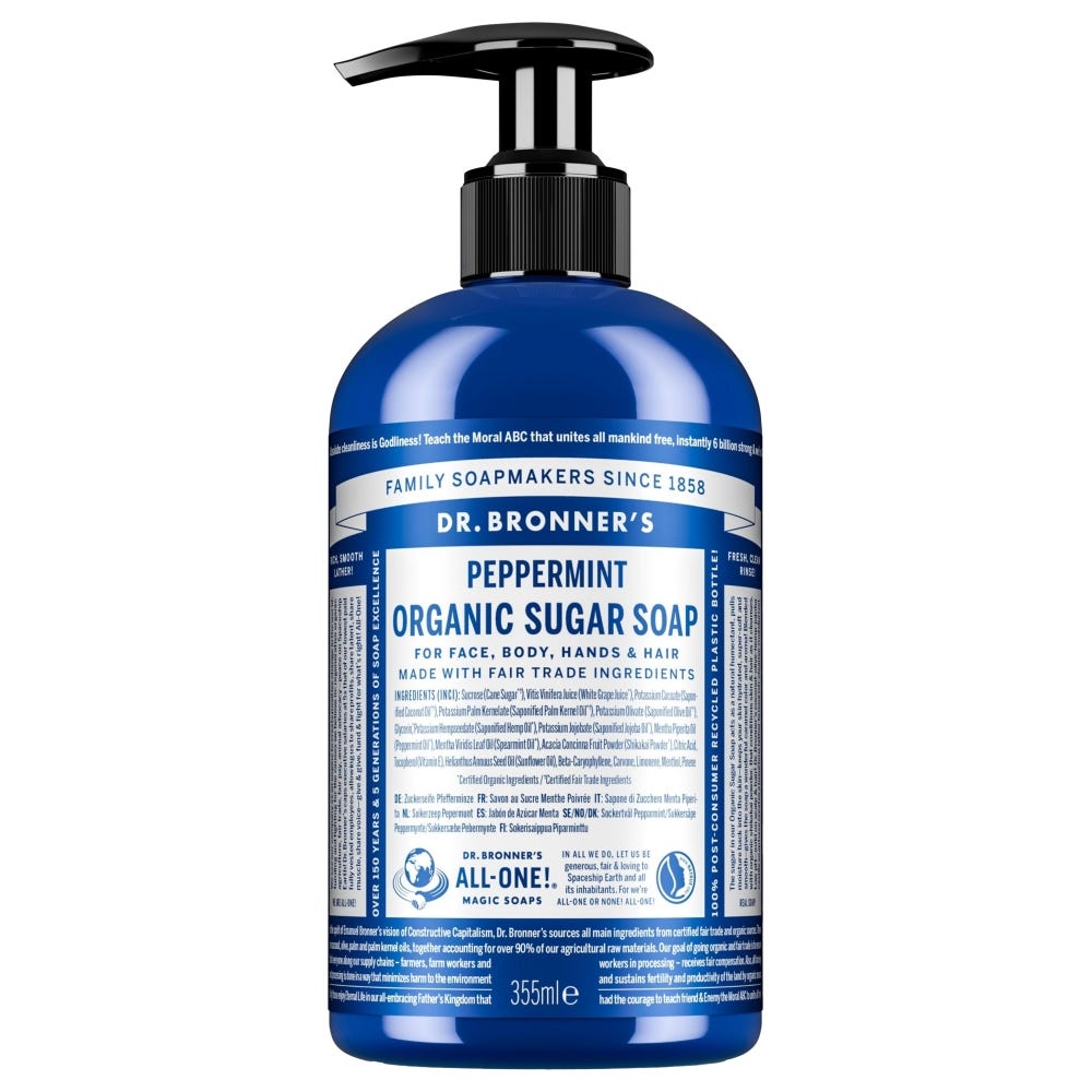 Dr. Bronner’s Organic Sugar Soap Peppermint 355 ml
