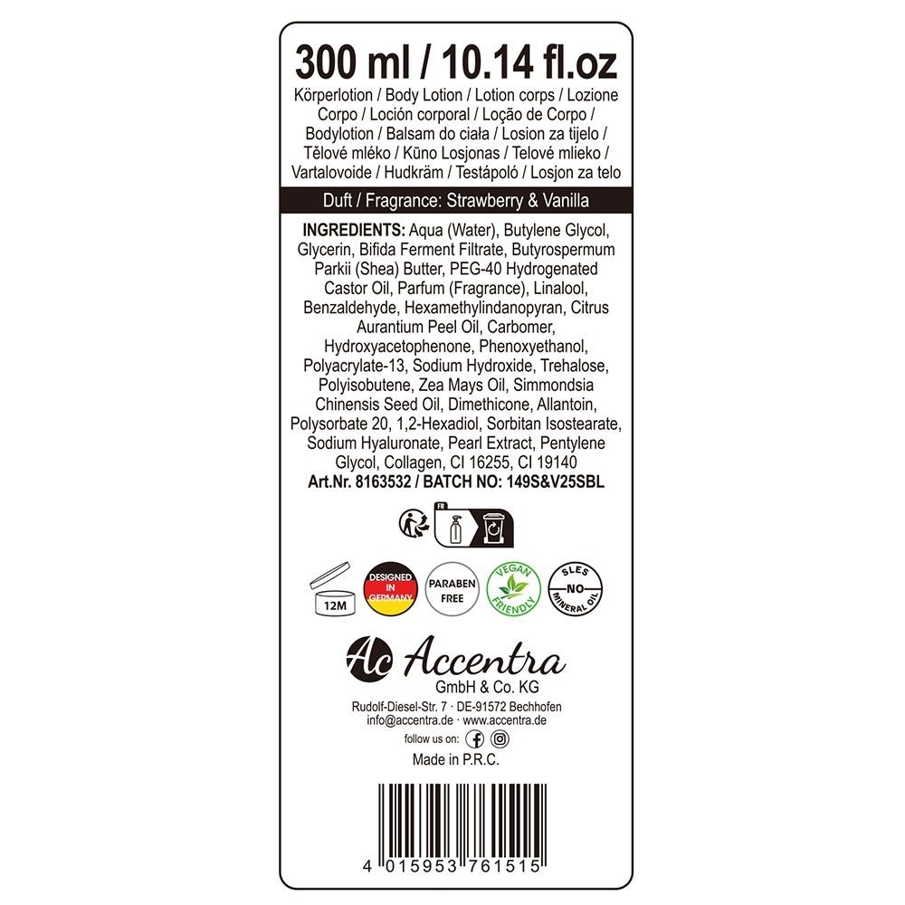 Accentra Swirl Bodylotion Essentail Botanicals Strawberry & Vanilla 300 ml