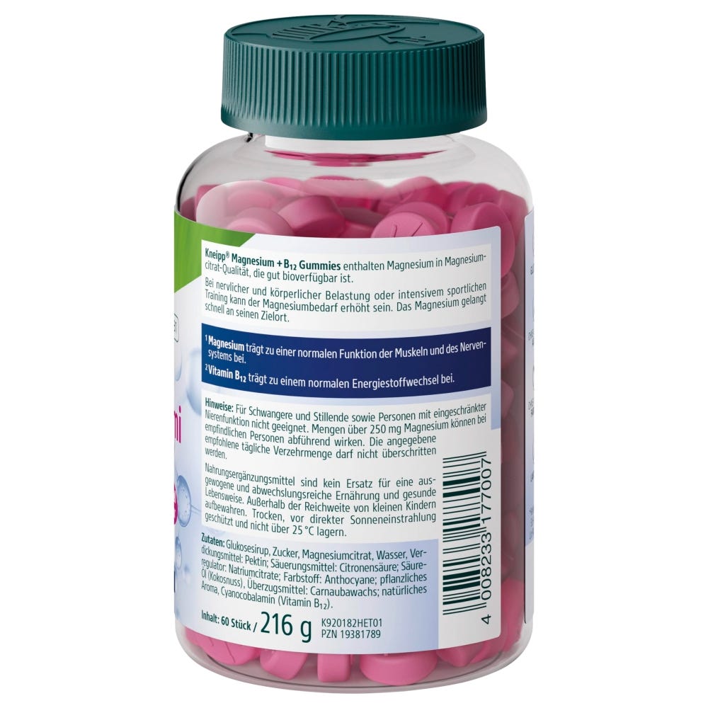 Kneipp Magnesium + B12 Gummies 60 St. 1 Stück