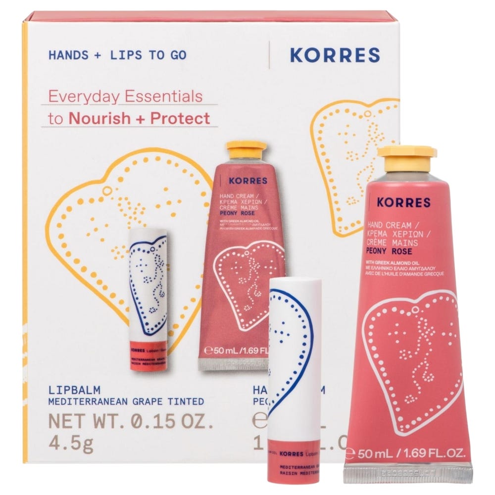 Korres EVERYDAY ESSENTIALS Hand- und Lippen Pflegeset Peony Rose Set