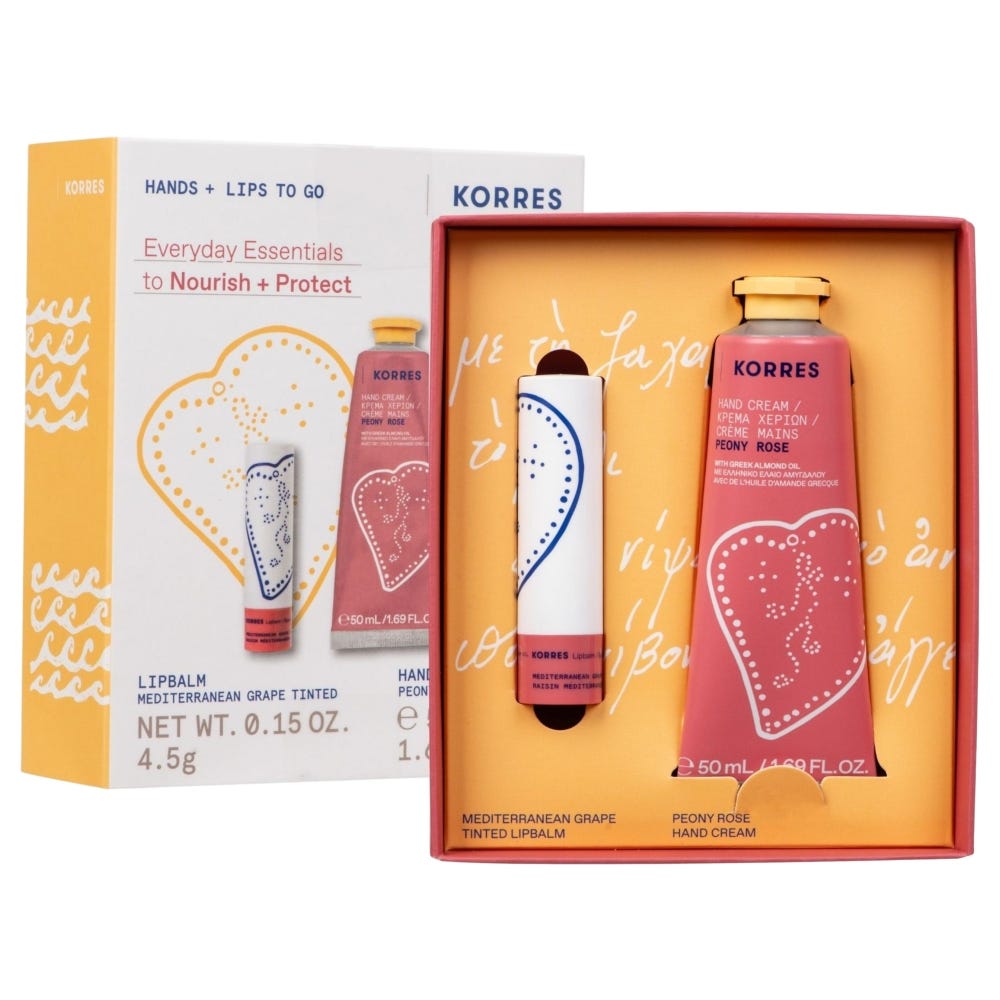 Korres EVERYDAY ESSENTIALS Hand- und Lippen Pflegeset Peony Rose Set