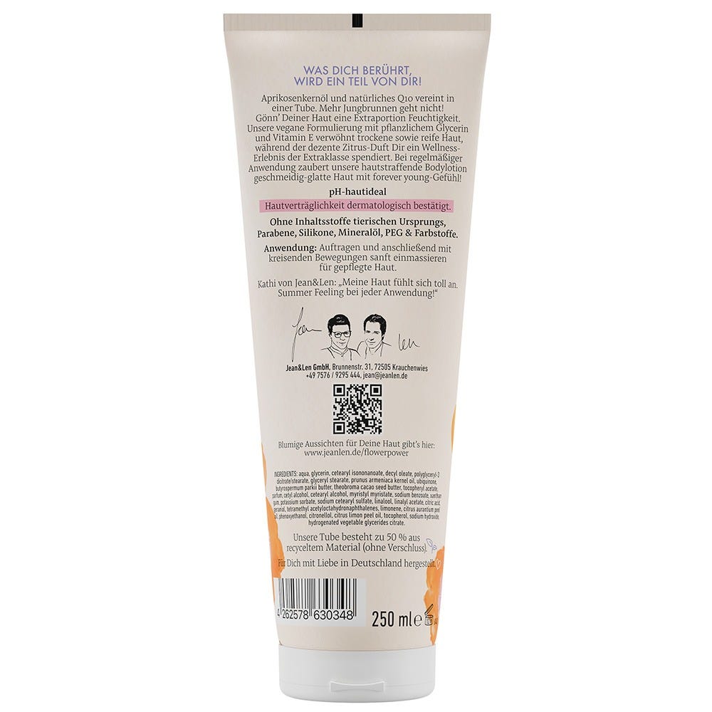 Jean & Len Body Lotion Aprikosenkernöl/Q10 250 ml