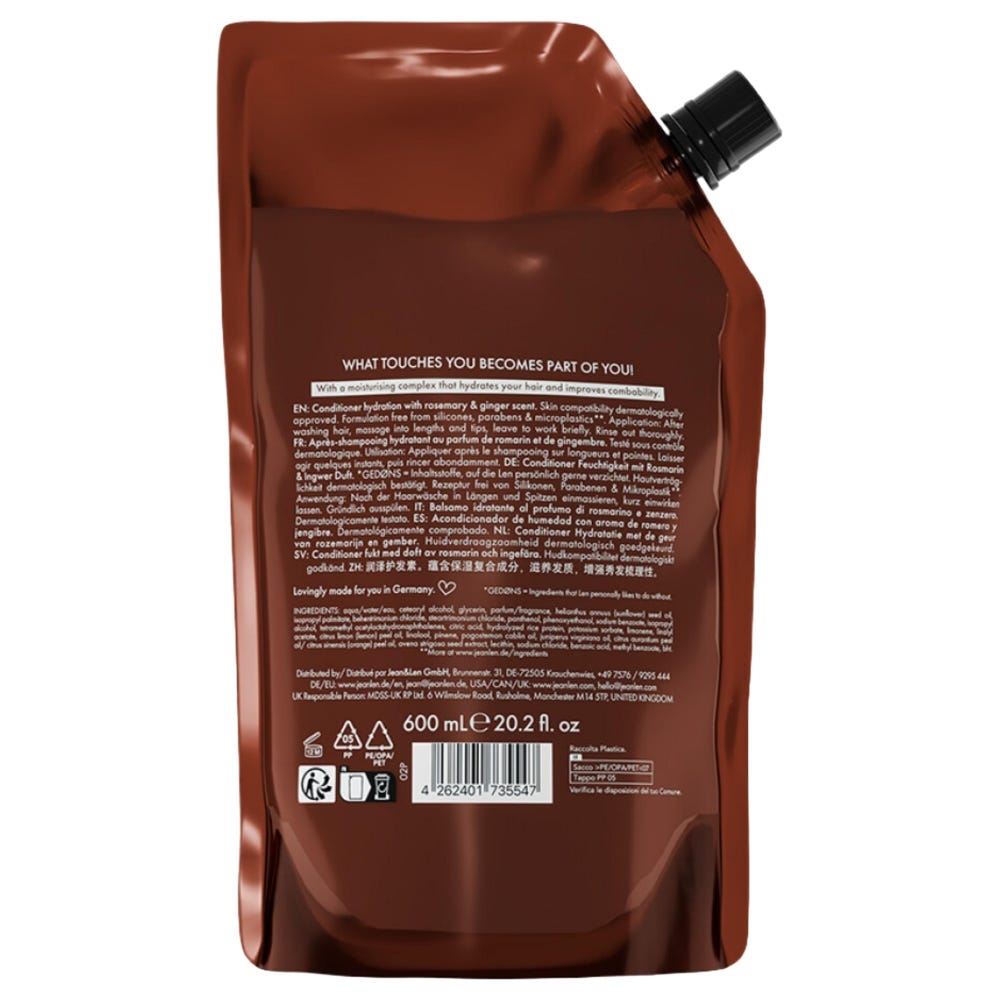 Jean & Len Conditioner Rosemary & Ginger Refill 600 ml