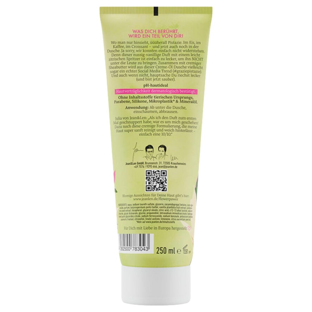 Jean & Len Creme-Öl Dusche Pistazie & Vanille 250 ml