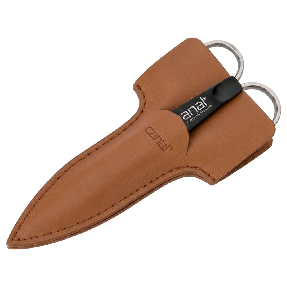 Canal Scheren-Etui Leder 2-teilig Cognac