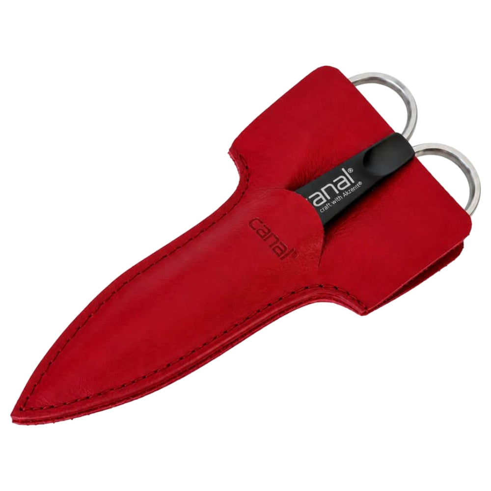 Canal Scheren-Etui Leder 2-teilig Rot