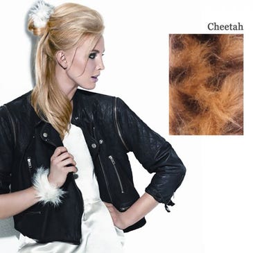 Great Lengths Faux Fur Snap Wrap Cheetah