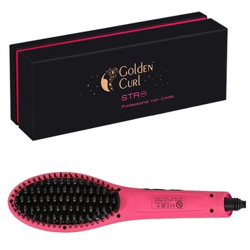 Golden Curl Str8 Haarglätter Bürste (Pink)
